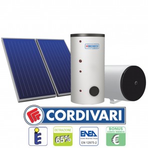 Pannello Solare Sistema Termico Circolazione Forzata Cordivari B1 200 2x2,5 Acqua Calda Sanitaria Tetti A Falda Piani Incasso E Parete