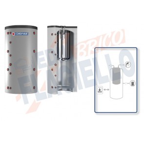 Cordivari Termoaccumulatore Combi 1 XB da 500 a 1000 in Acciaio Inox 316L per Acqua di Riscaldamento e produzione di Acqua Calda Sanitaria a Coibentazione Rigida e Rigida Smontabile
