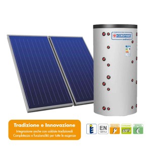 Pannello Solare Sistema Termico Circolazione Forzata Cordivari COMBI 3 600 4x2,5 Acqua Calda Sanitaria E Riscaldamento