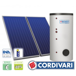 Pannello Solare Sistema Termico Circolazione Forzata Cordivari B2 400 2x2,5 Acqua Calda Sanitaria E Riscaldamento Tetti A Falda Piani Incasso E Parete