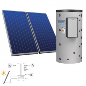 Pannello Solare Sistema Termico Circolazione Forzata Cordivari PUFFERMAS 2 CTS  600 4X2,5 Acqua Calda Sanitaria E Riscaldamento